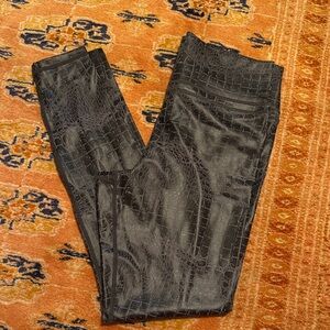 ZYIA Black Crocodile Print Leggings NEW